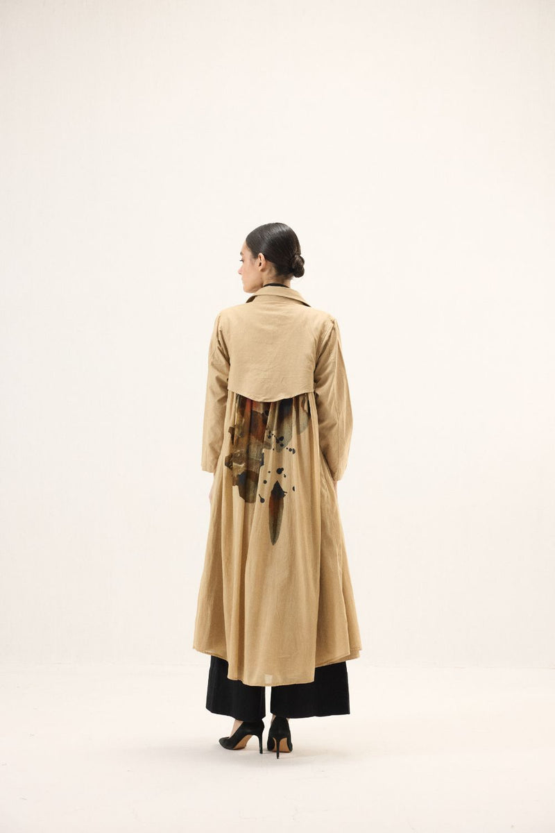 Bare Earth Trench Coat mulmul by Khara Kapas for women in Singapore