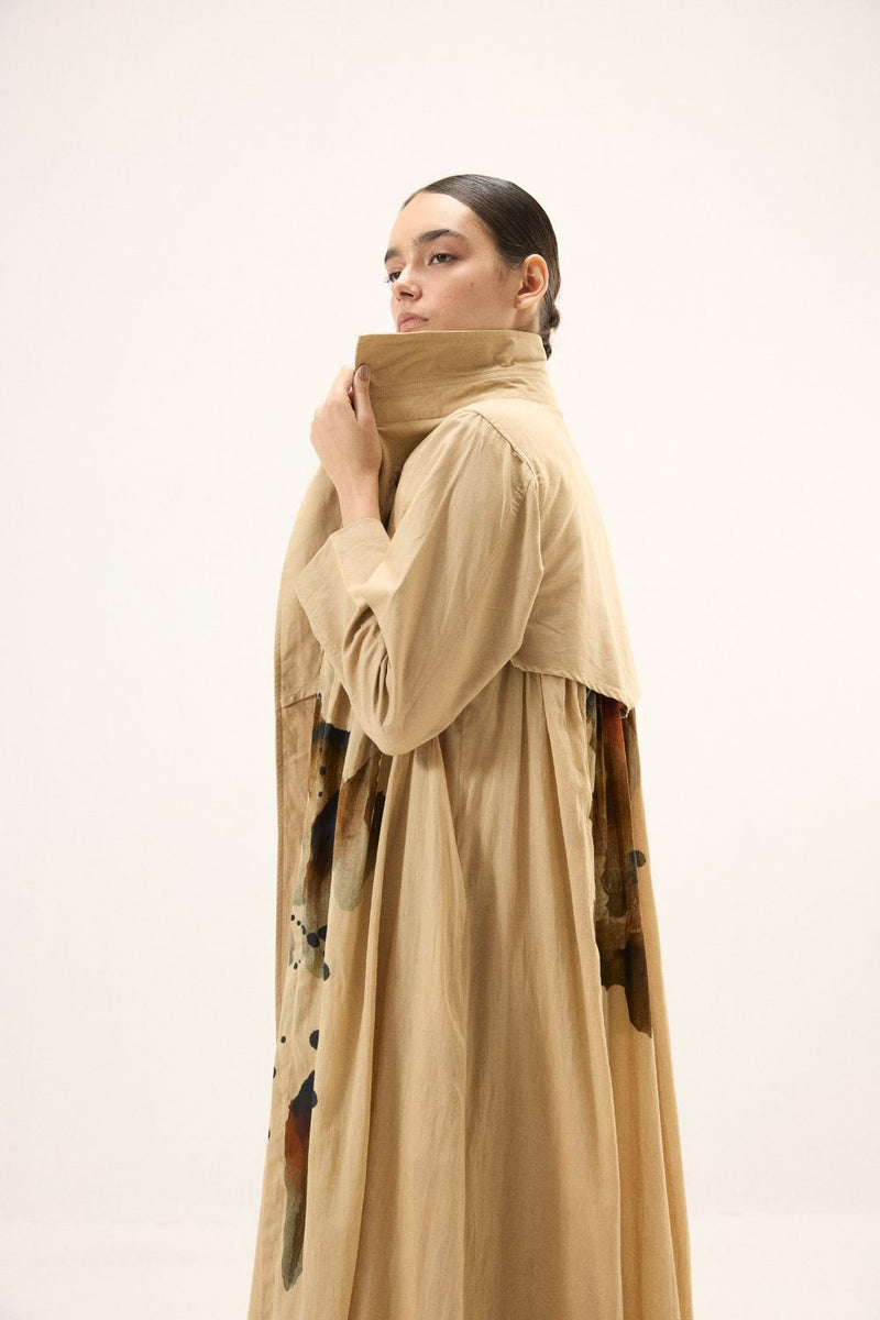 Bare Earth Trench Coat mulmul by Khara Kapas for women in Singapore
