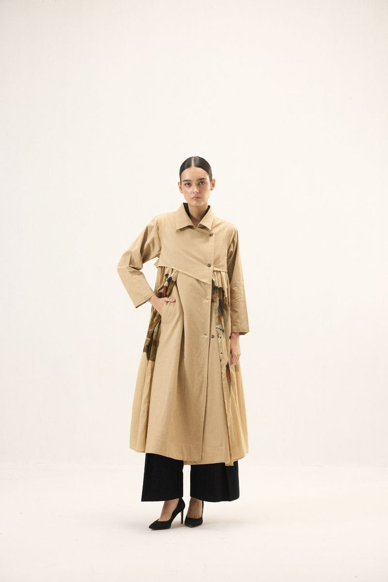 Bare Earth Trench Coat mulmul by Khara Kapas for women in Singapore
