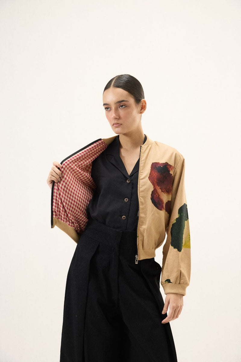 Sunstone Bomber Jacket mulmul by Khara Kapas for women in Singapore