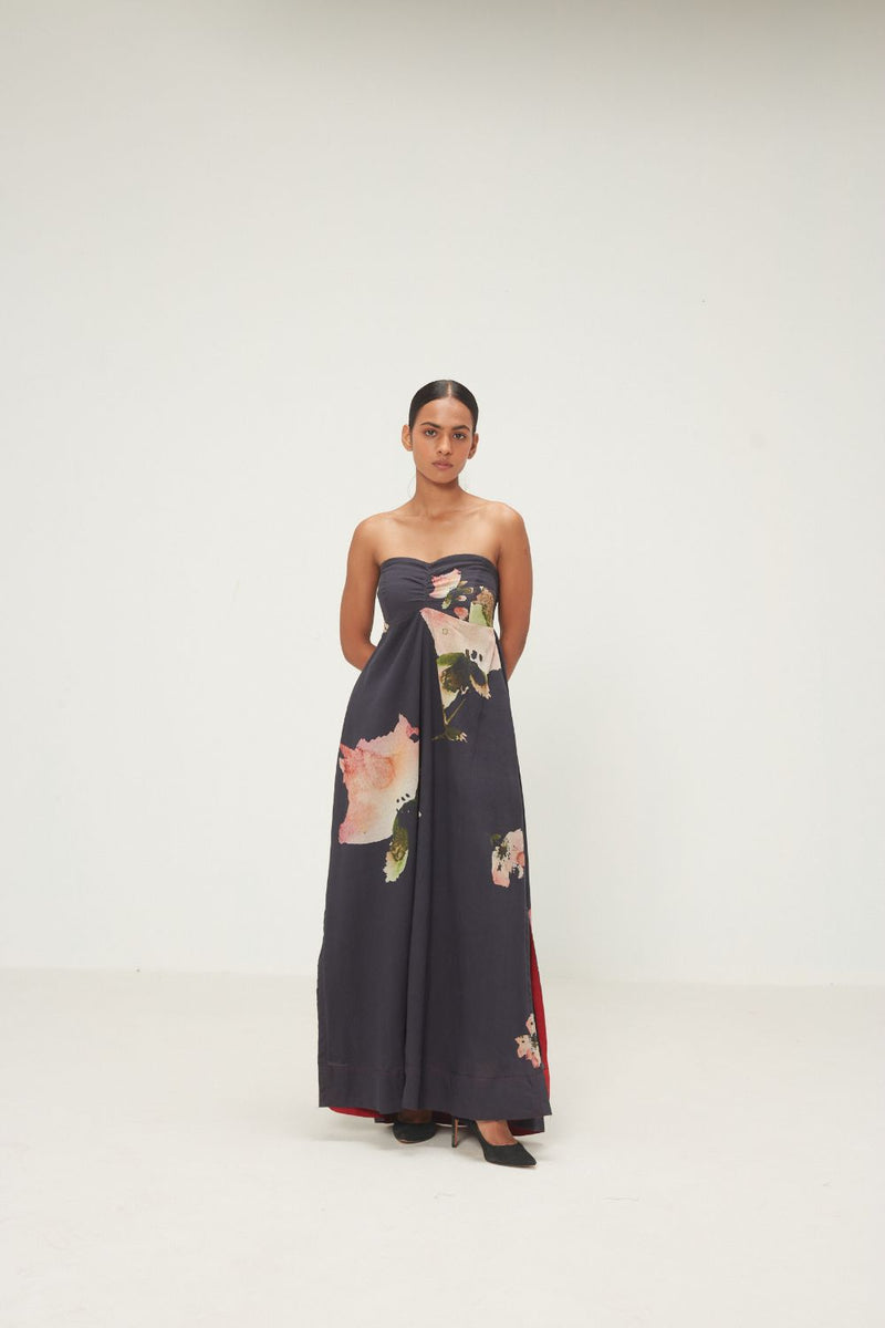 Amara Dress mul by Khara Kapas in grey for women in Singapore