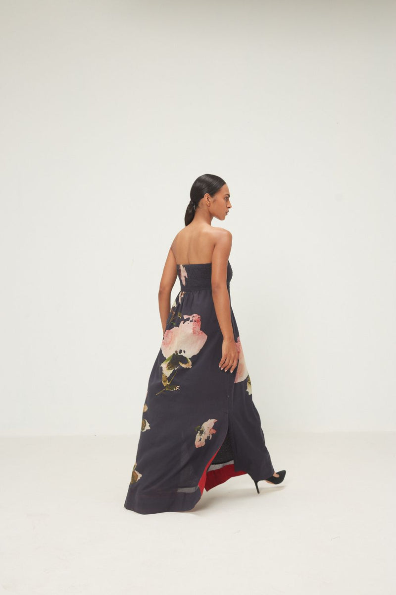 Amara Dress mul by Khara Kapas in grey for women in Singapore