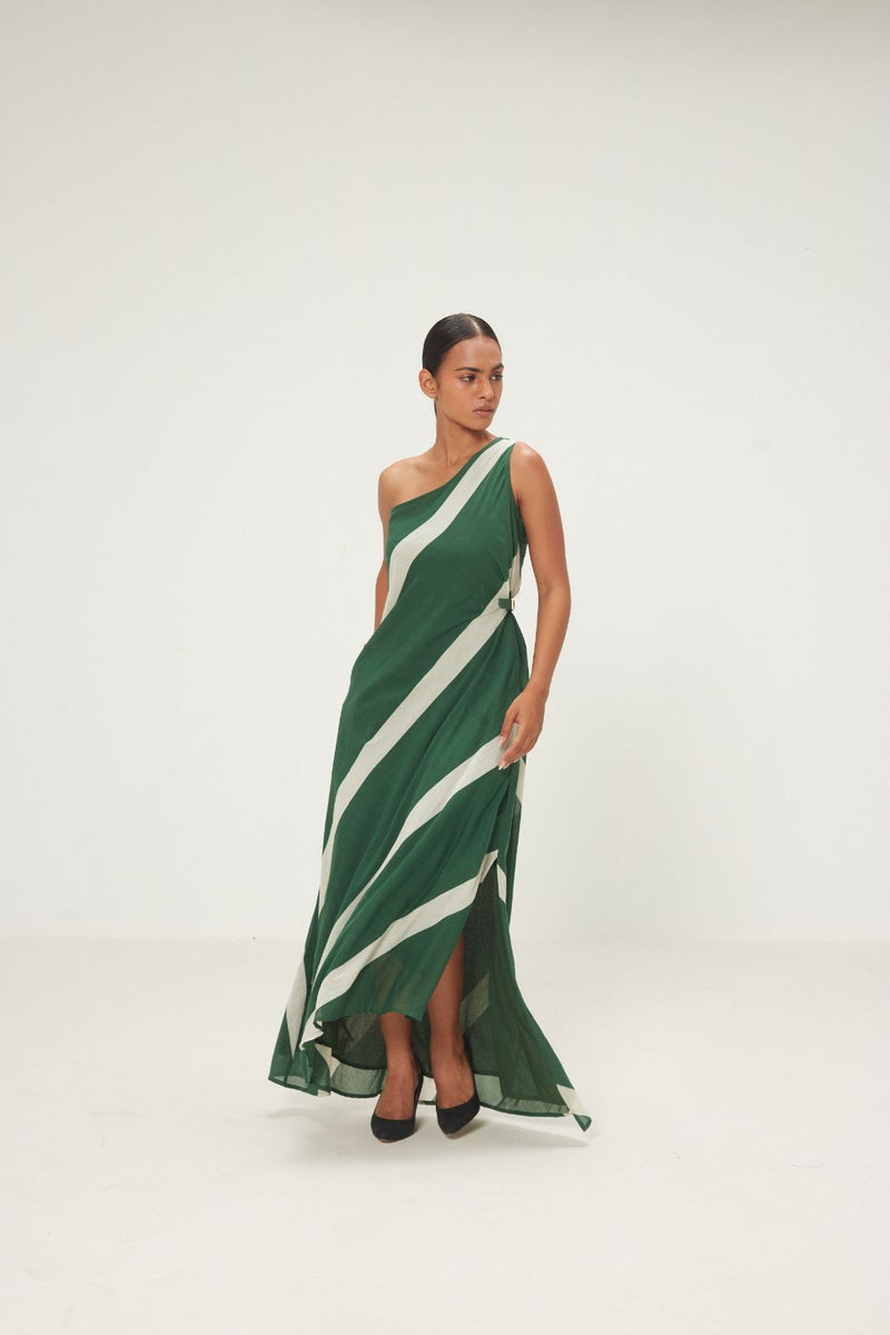 Sorrel Dress mul by Khara Kapas in green for women in Singapore