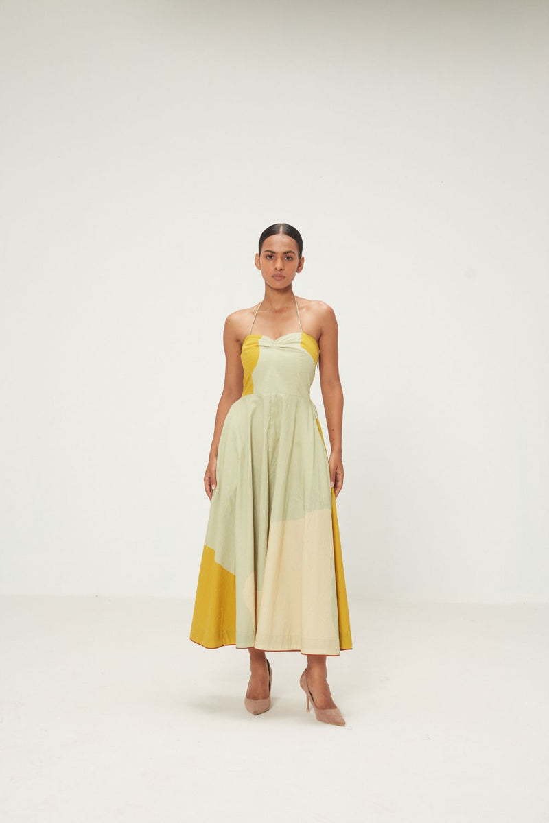 Pickle Dress mul by Khara Kapas in green for women in Singapore