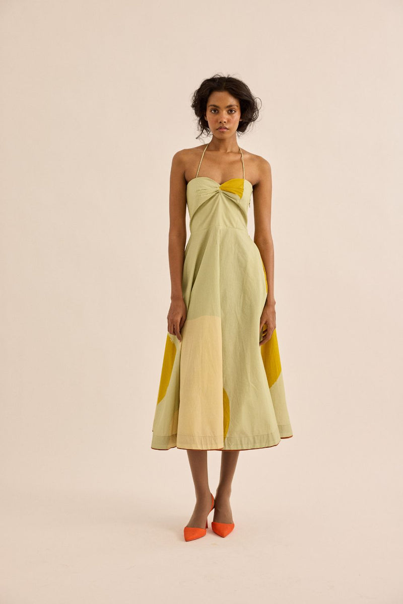 Pickle Dress mul by Khara Kapas in green for women in Singapore