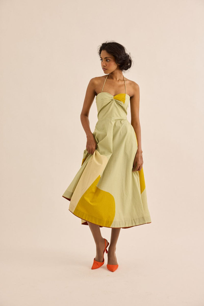 Pickle Dress mul by Khara Kapas in green for women in Singapore
