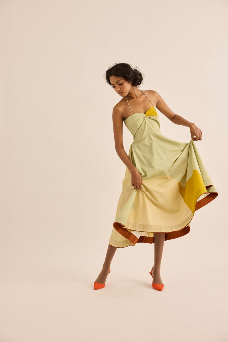 Pickle Dress mul by Khara Kapas in green for women in Singapore