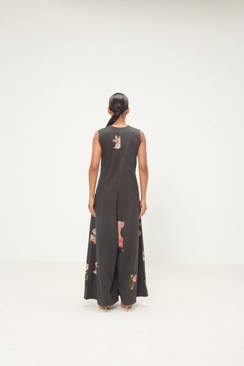 Dry Ash Jumpsuit mul by Khara Kapas in charcoal for women in Singapore