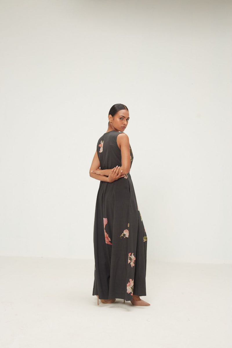 Dry Ash Jumpsuit mul by Khara Kapas in charcoal for women in Singapore