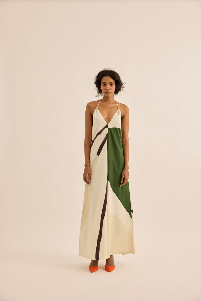 Sandleaf Jumpsuit poplin by Khara Kapas in green for women in Singapore
