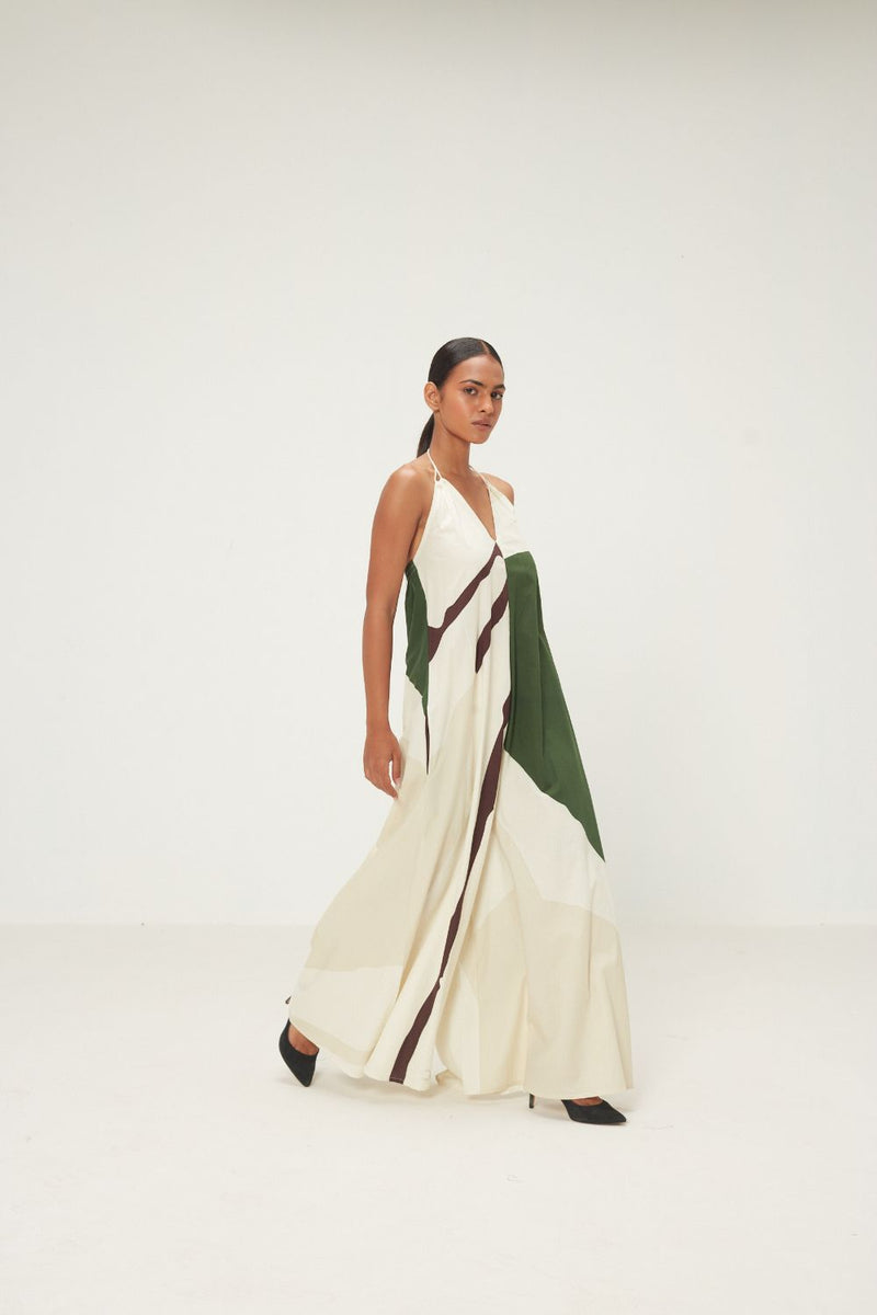 Sandleaf Jumpsuit poplin by Khara Kapas in green for women in Singapore