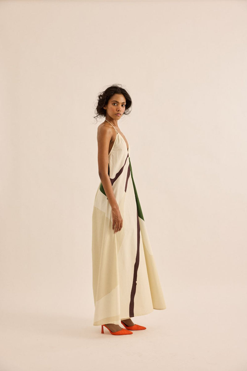 Sandleaf Jumpsuit poplin by Khara Kapas in green for women in Singapore
