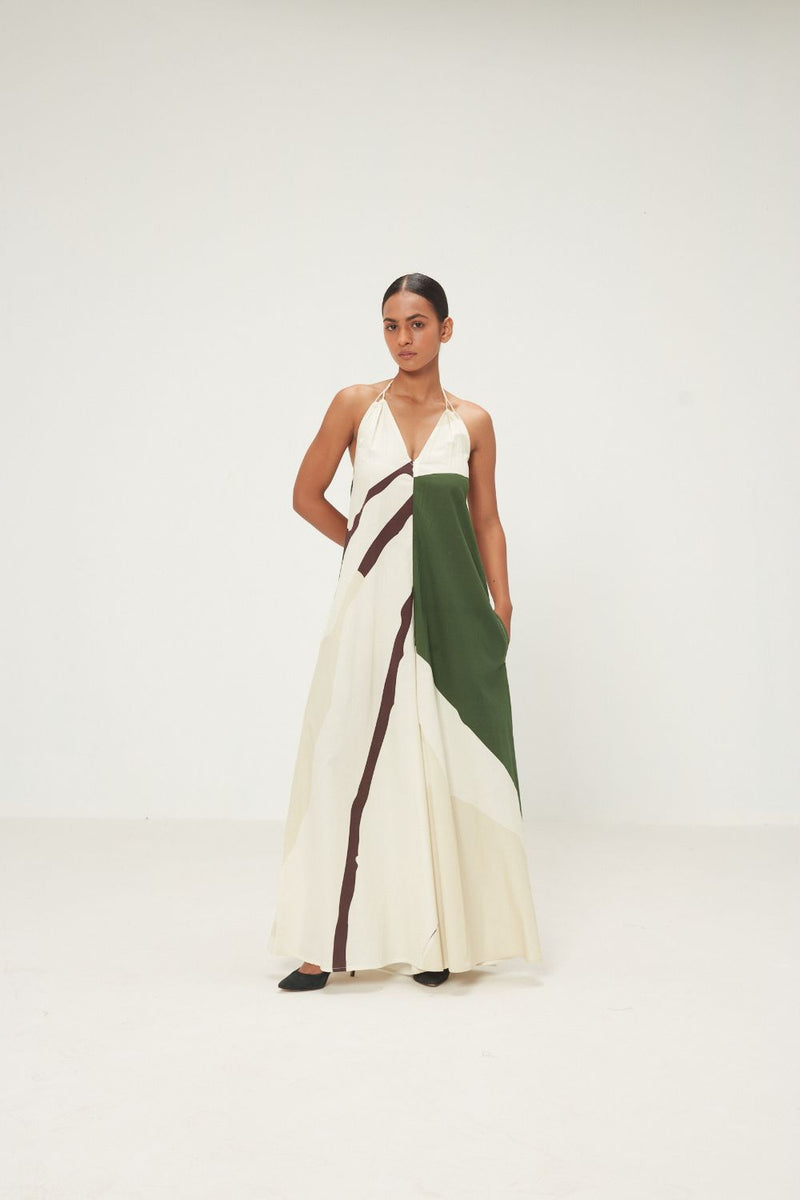 Sandleaf Jumpsuit poplin by Khara Kapas in green for women in Singapore