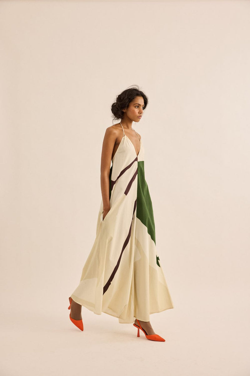 Sandleaf Jumpsuit poplin by Khara Kapas in green for women in Singapore