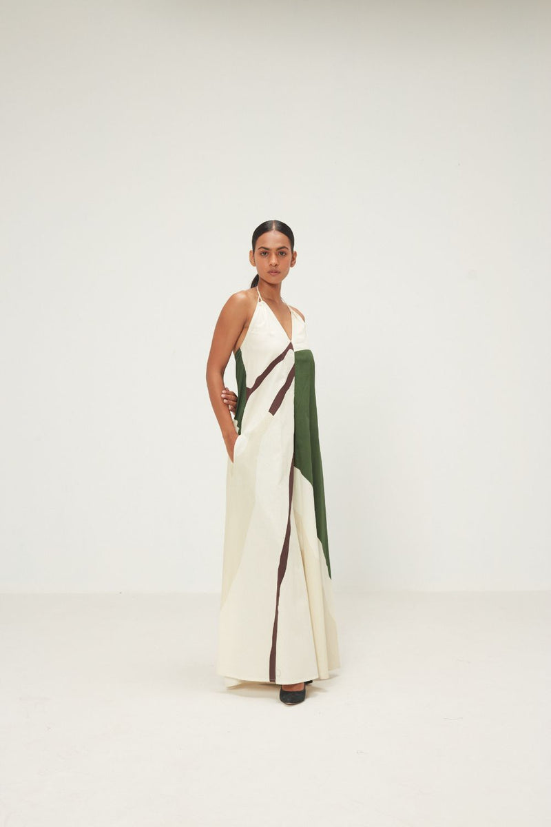 Sandleaf Jumpsuit poplin by Khara Kapas in green for women in Singapore