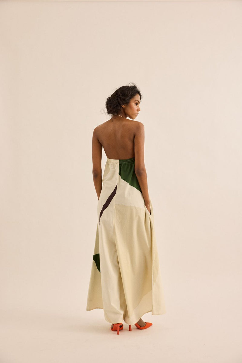 Sandleaf Jumpsuit poplin by Khara Kapas in green for women in Singapore