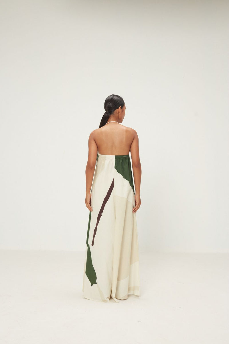 Sandleaf Jumpsuit poplin by Khara Kapas in green for women in Singapore