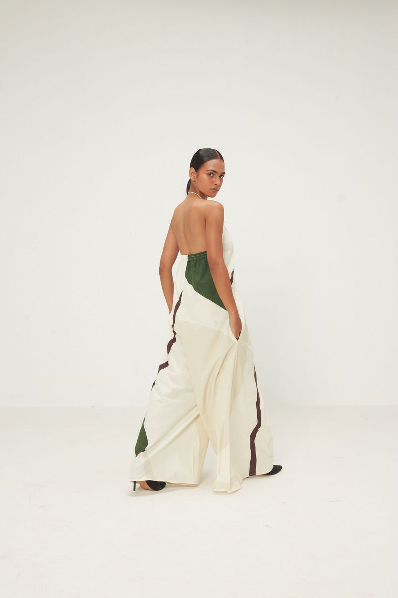 Sandleaf Jumpsuit poplin by Khara Kapas in green for women in Singapore