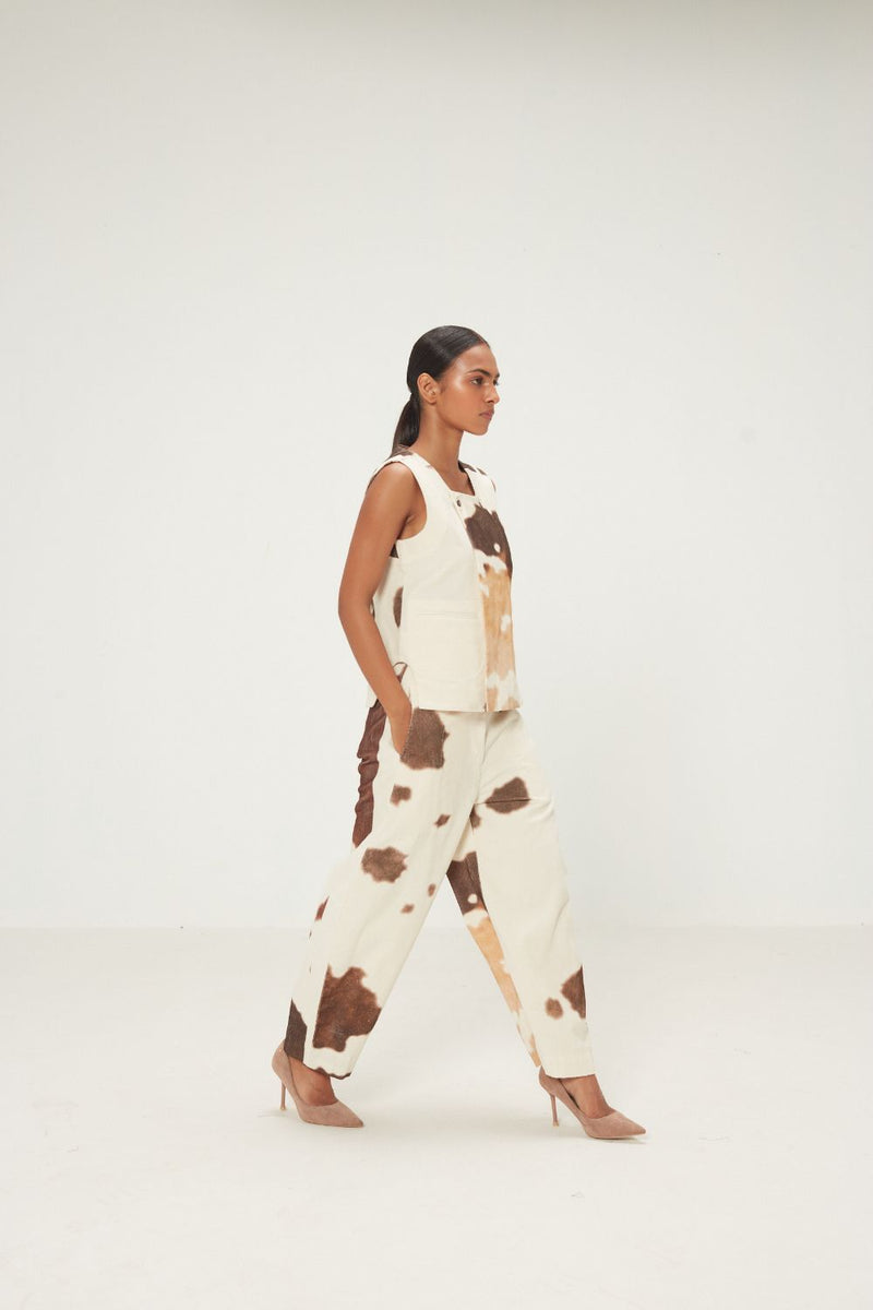 Holstein Co-ord Set corduroy by Khara Kapas in brown for women in Singapore