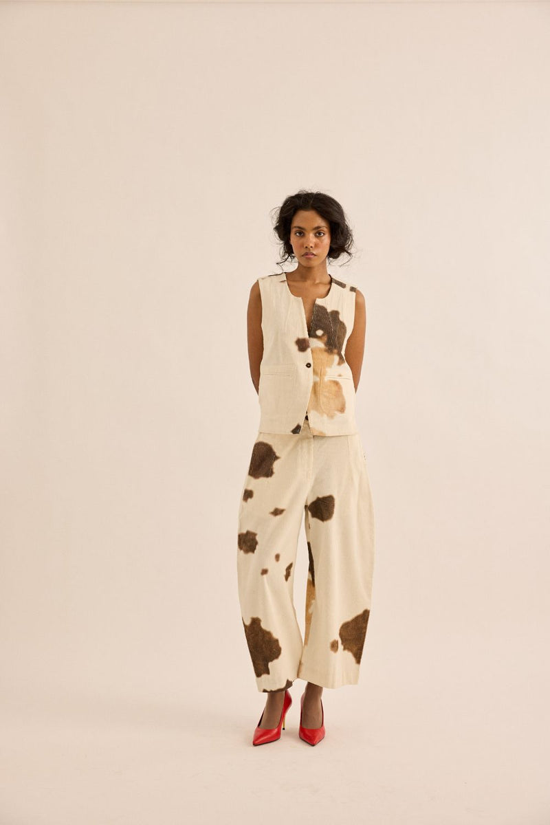 Holstein Top corduroy by Khara Kapas in brown for women in Singapore