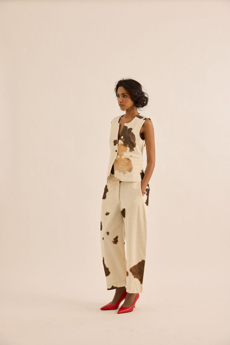 Holstein Top corduroy by Khara Kapas in brown for women in Singapore