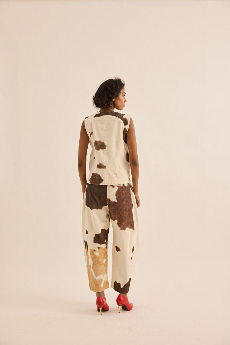 Holstein Top corduroy by Khara Kapas in brown for women in Singapore