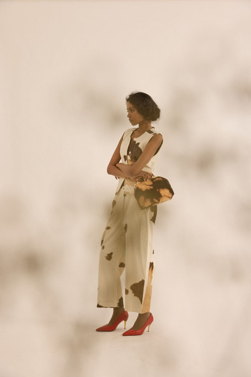 Holstein Top corduroy by Khara Kapas in brown for women in Singapore