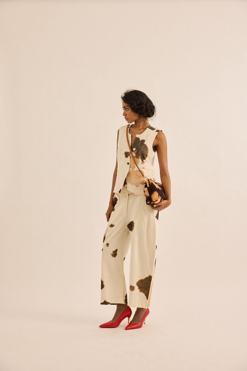 Holstein Top corduroy by Khara Kapas in brown for women in Singapore