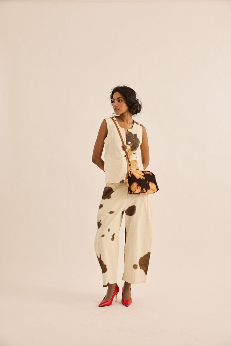 Holstein Top corduroy by Khara Kapas in brown for women in Singapore
