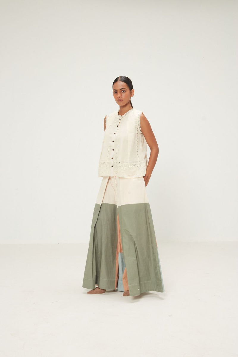 Wild Pearl Top mul by Khara Kapas in white for women in Singapore