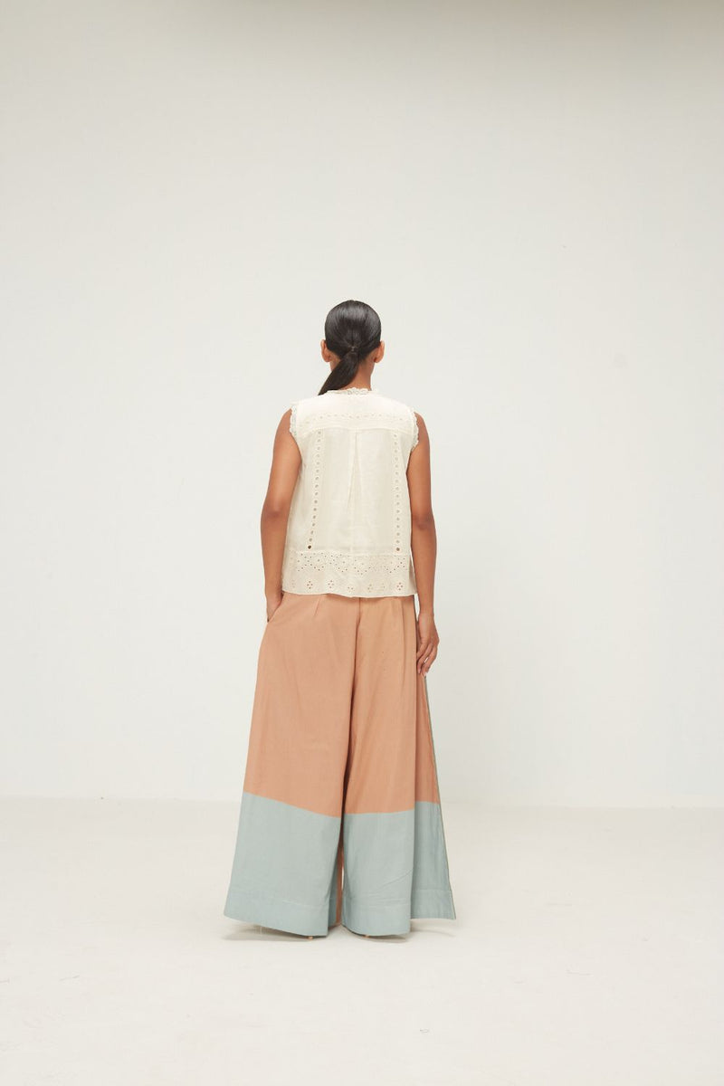 Wild Pearl Top mul by Khara Kapas in white for women in Singapore