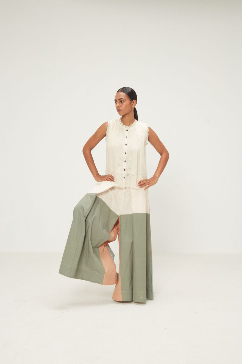 Teal Dune Pants poplin by Khara Kapas in multi for women in Singapore