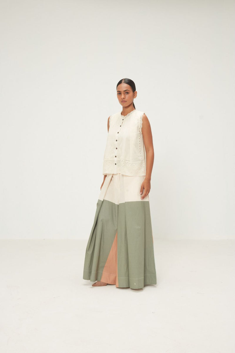 Teal Dune Pants poplin by Khara Kapas in multi for women in Singapore