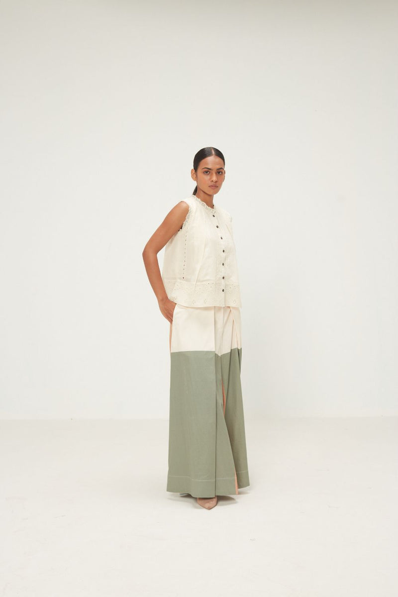 Teal Dune Pants poplin by Khara Kapas in multi for women in Singapore