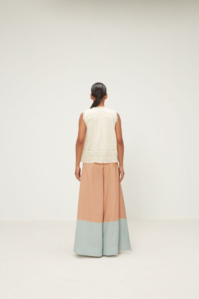 Teal Dune Pants poplin by Khara Kapas in multi for women in Singapore