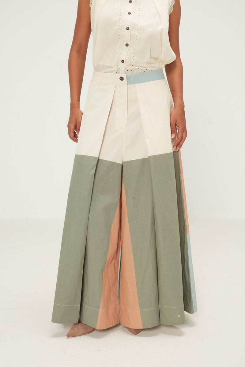 Teal Dune Pants poplin by Khara Kapas in multi for women in Singapore