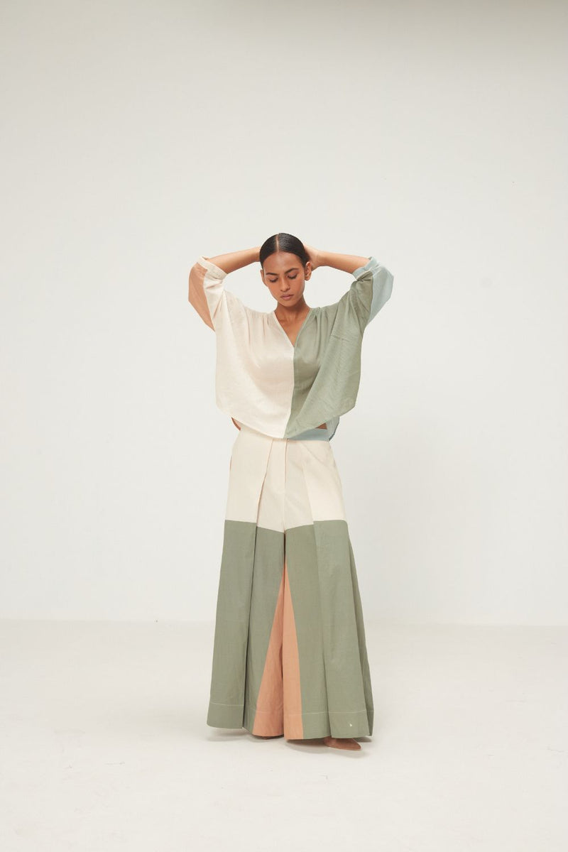 Teal Dune Co-ord Set mul by Khara Kapas in multi for women in Singapore