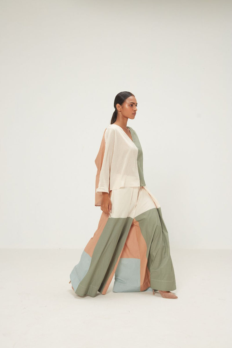 Teal Dune Co-ord Set mul by Khara Kapas in multi for women in Singapore