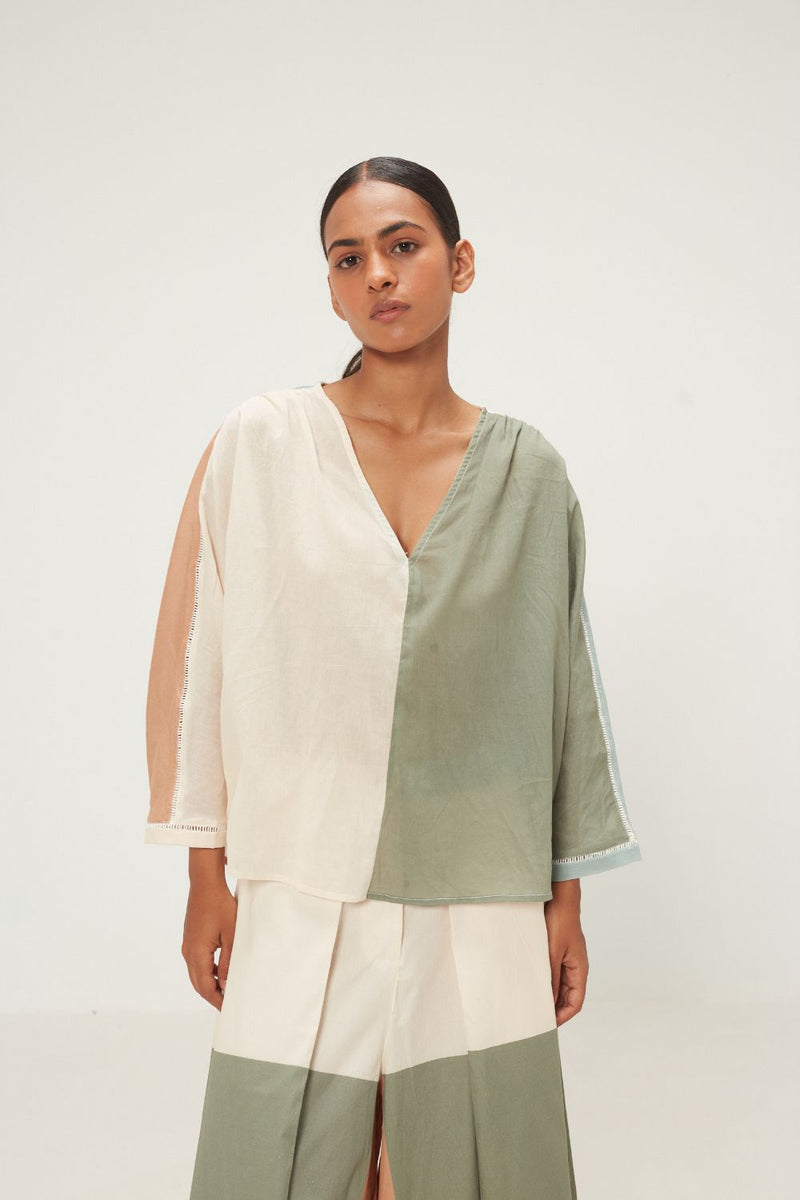 Teal Dune Top mul by Khara Kapas in multi for women in Singapore