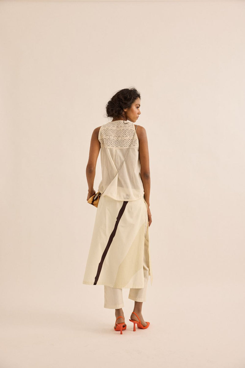 Spruce Skirt Trouser poplin by Khara Kapas in green for women in Singapore