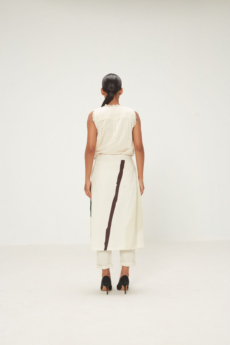 Spruce Skirt Trouser poplin by Khara Kapas in green for women in Singapore