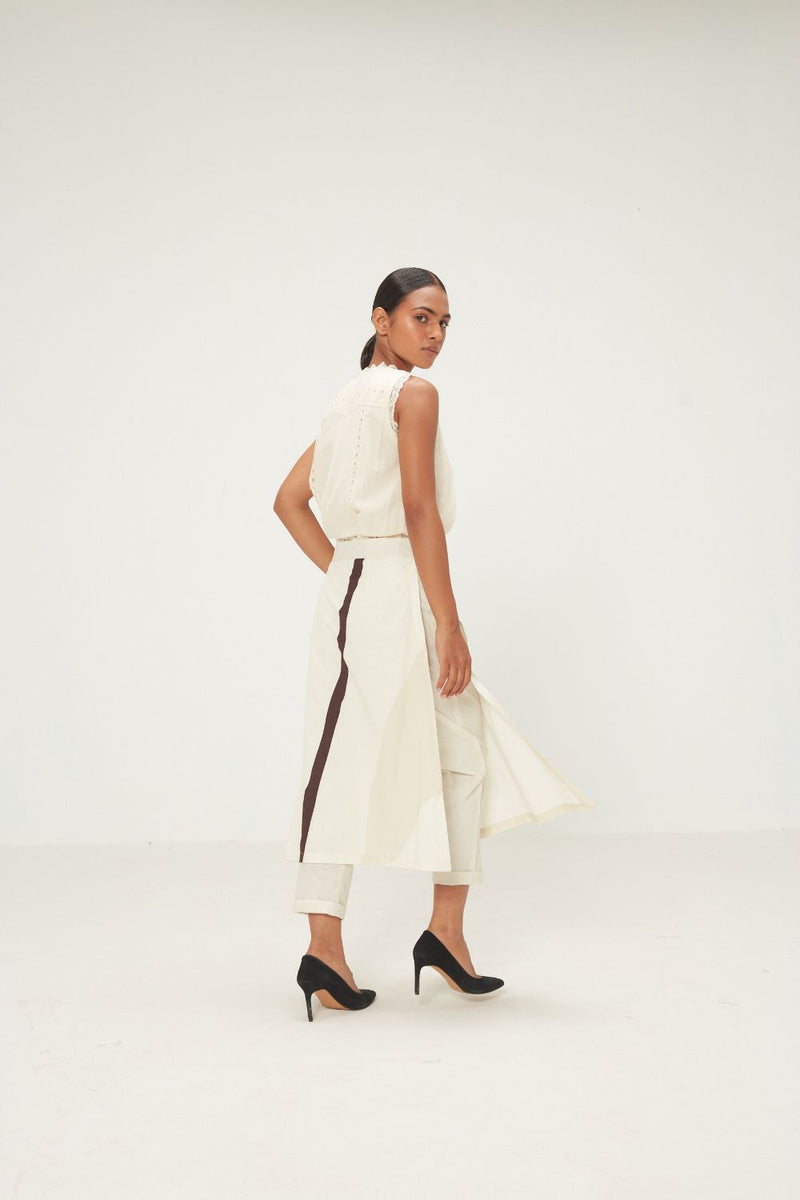 Spruce Skirt Trouser poplin by Khara Kapas in green for women in Singapore