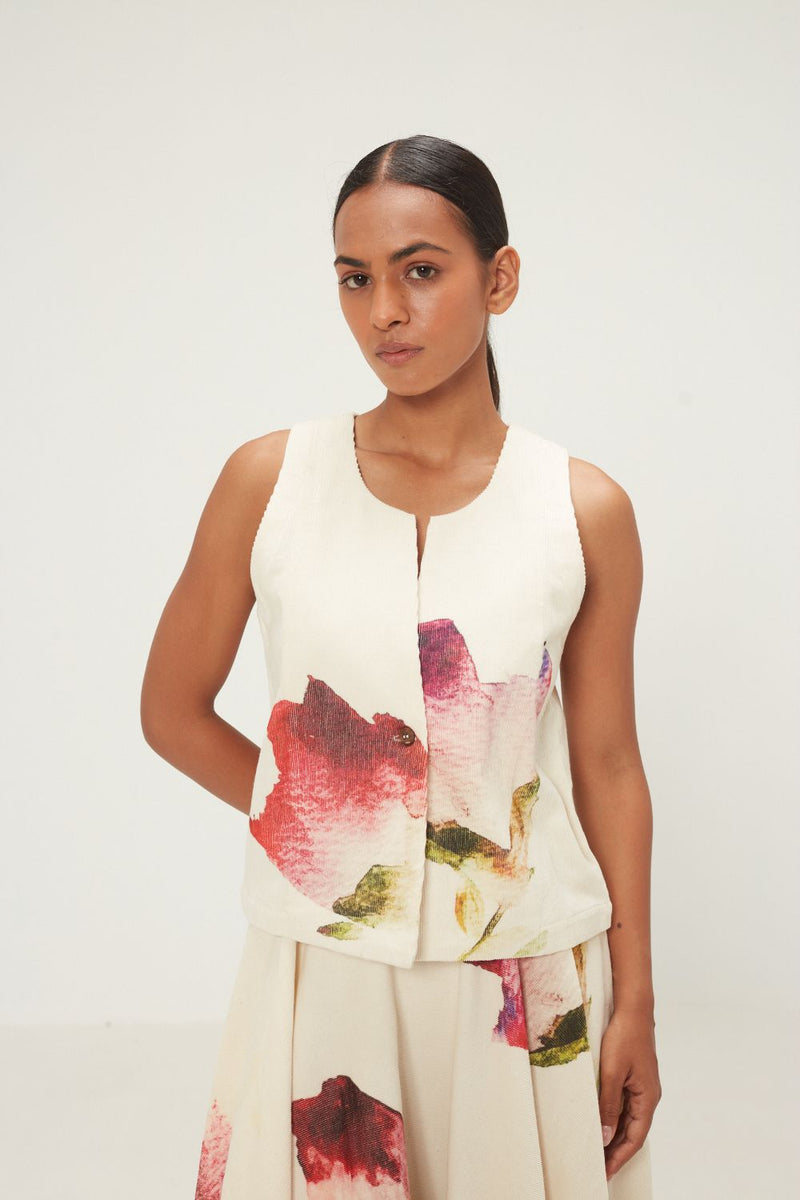 Mrinal Top corduroy by Khara Kapas in pink for women in Singapore