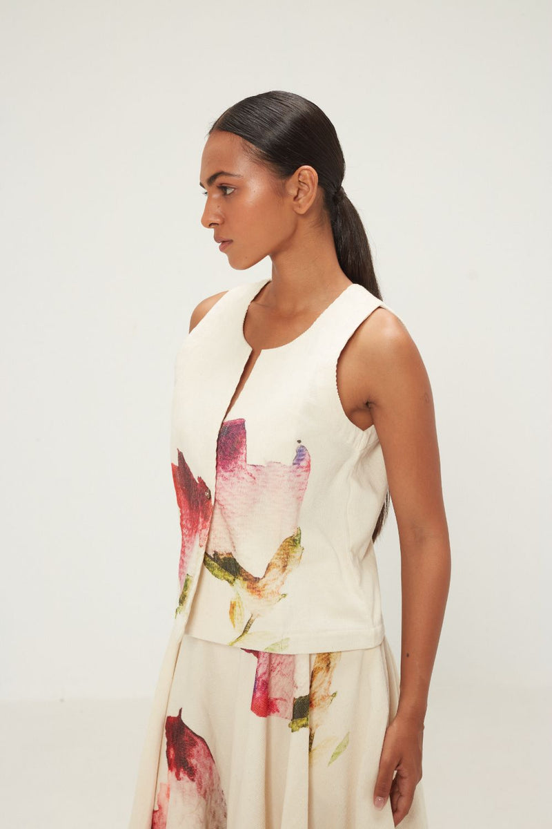 Mrinal Top corduroy by Khara Kapas in pink for women in Singapore