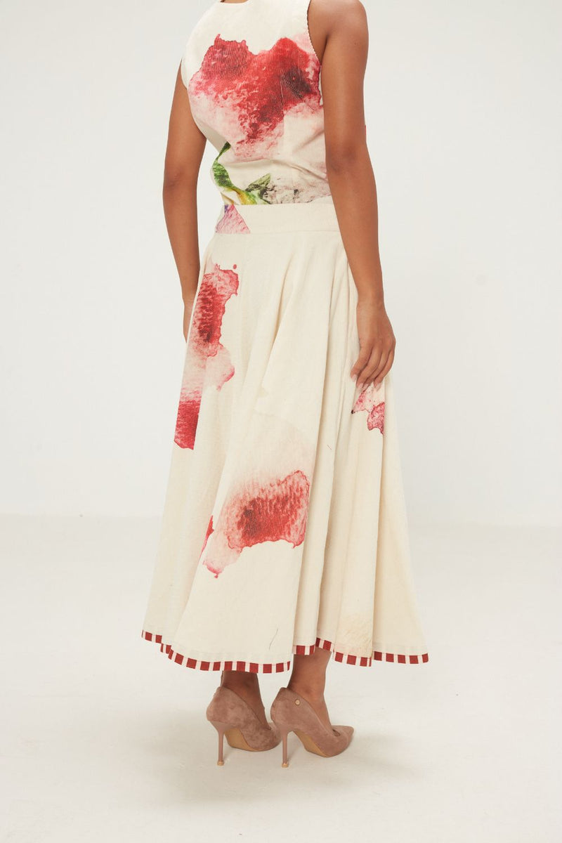 Mrinal Skirt corduroy by Khara Kapas in pink for women in Singapore