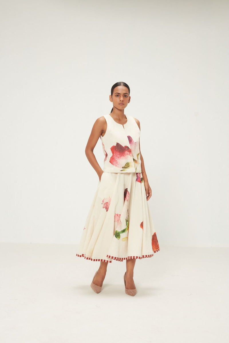 Mrinal Skirt corduroy by Khara Kapas in pink for women in Singapore