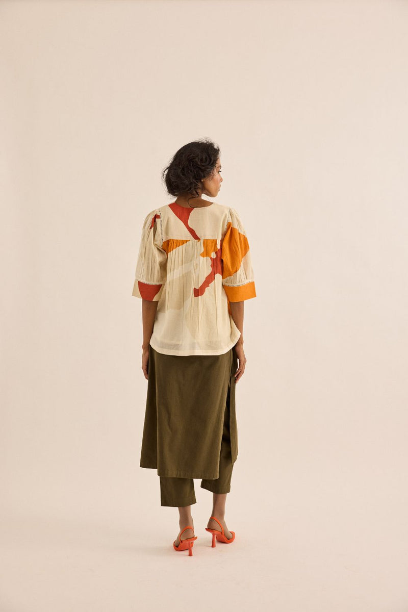 Olive Dust Pants twill by Khara Kapas in olive for women in Singapore