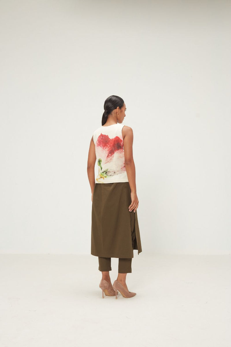 Olive Dust Pants twill by Khara Kapas in olive for women in Singapore