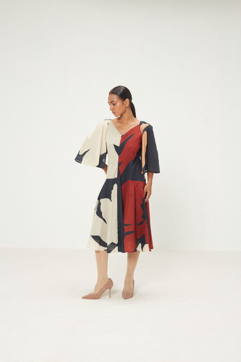 Black Pansy Dress mul by Khara Kapas in multi for women in Singapore