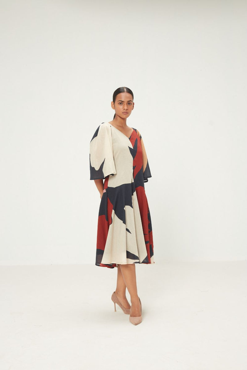 Black Pansy Dress mul by Khara Kapas in multi for women in Singapore